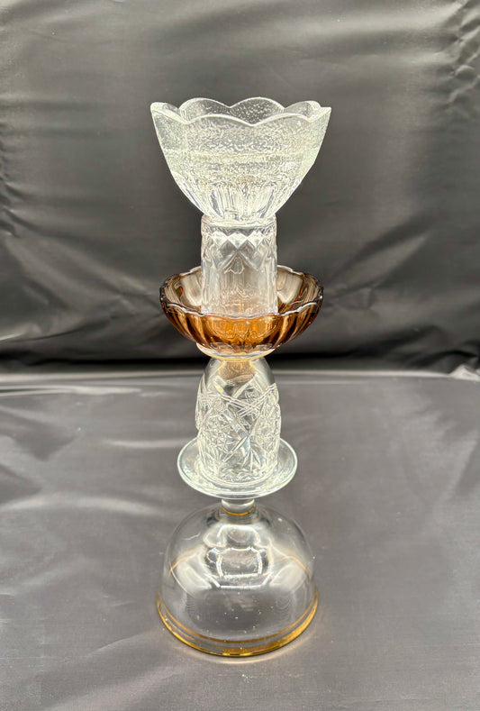 Kertastjaki með brúnni skál