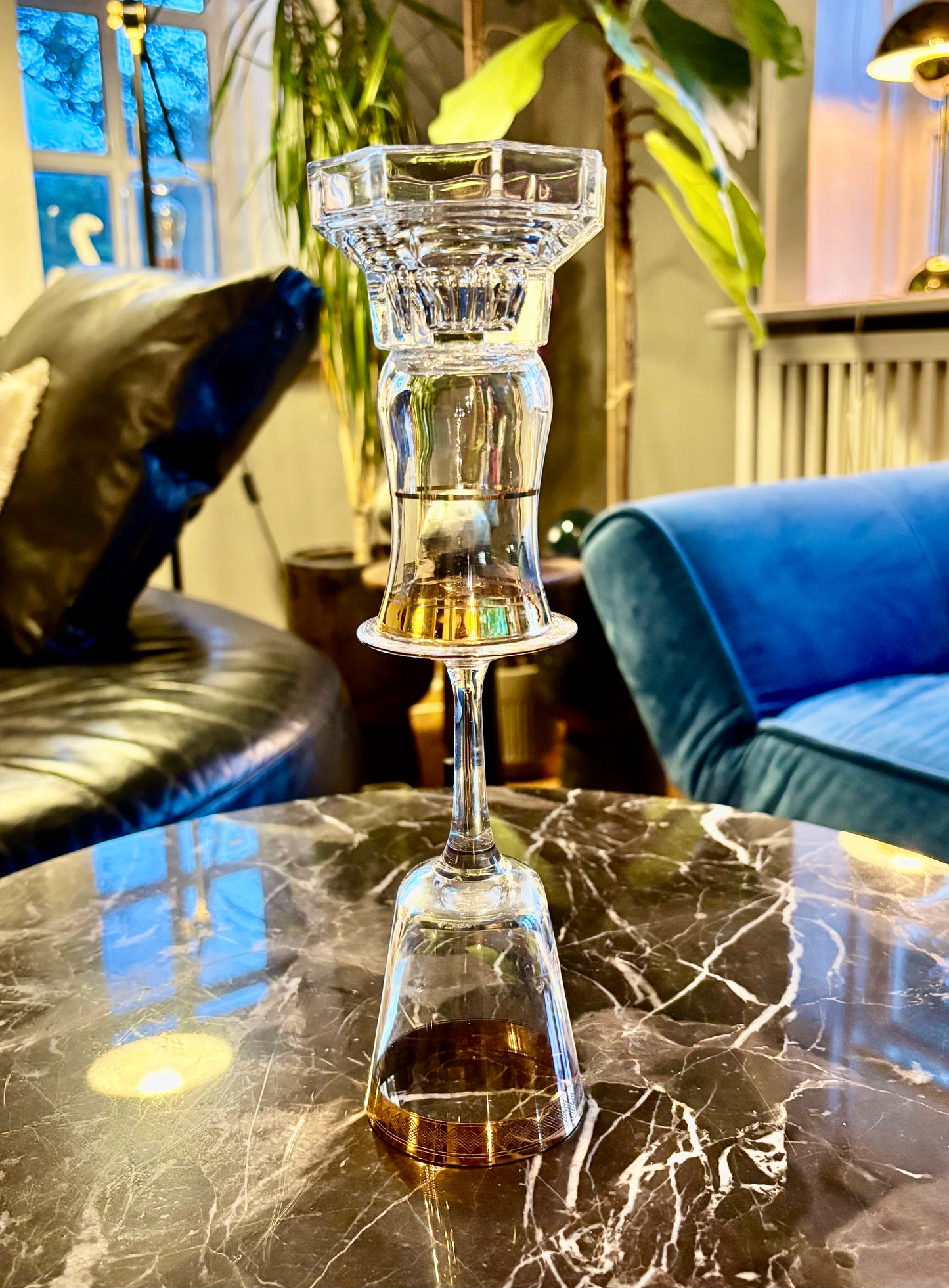 Kertastjaki með 2 gullröndum