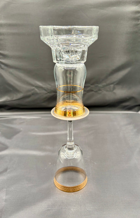 Kertastjaki með 2 gullröndum