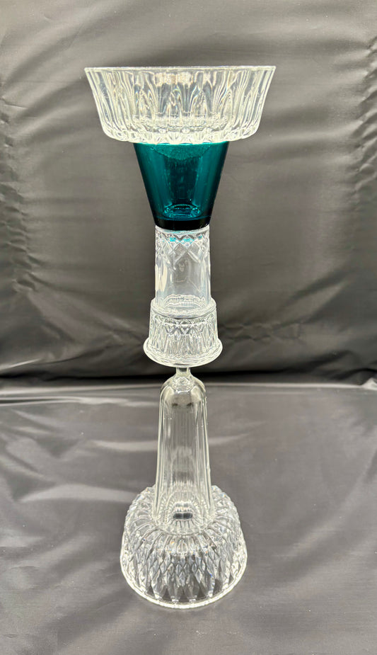 Kertastjaki, endurunnið gler og kristall