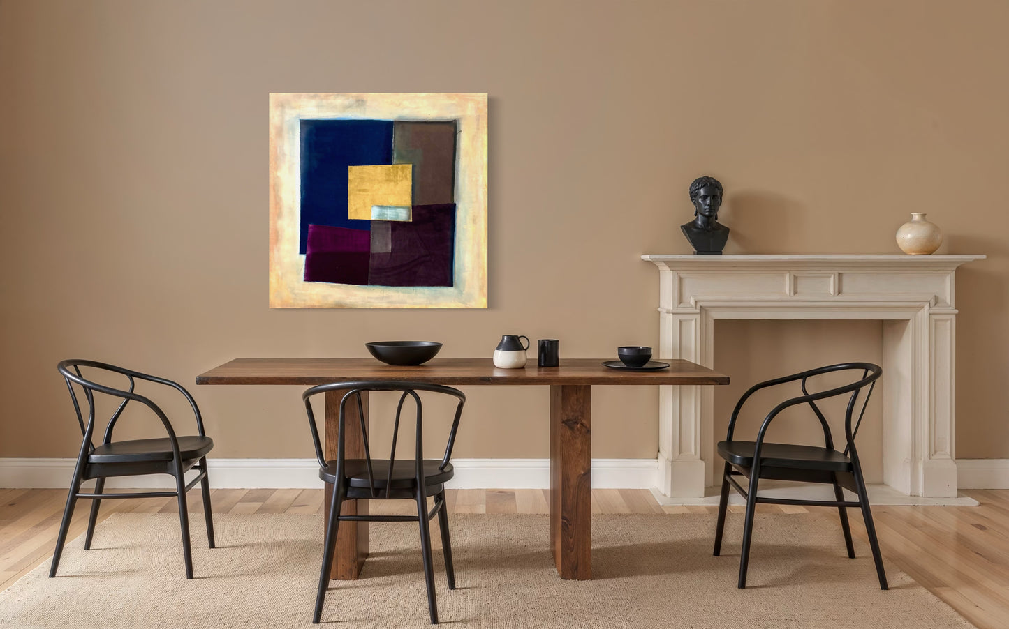 Málverk, ljós bakgrunnur